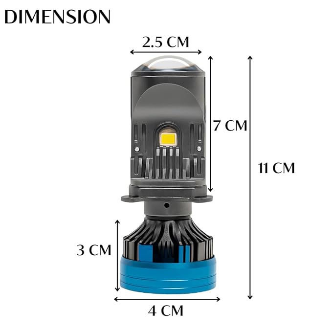 LIU HJG 250W White LED Headlight Bulb with H4 fitting, 12V, (Pack of 2)