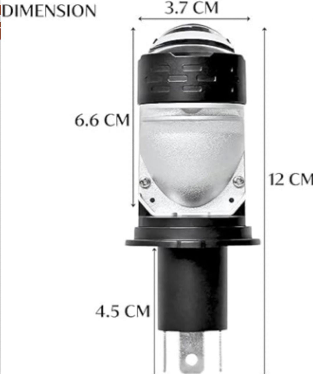 H4 Projector Lens LED Headlight Bulb 50W  White Light with Red Devil Eye