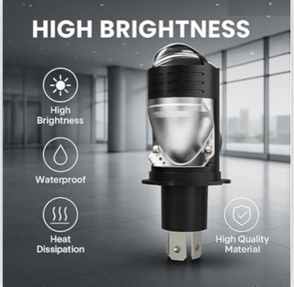 H4 Projector Lens LED Headlight Bulb 50W  White Light with Red Devil Eye