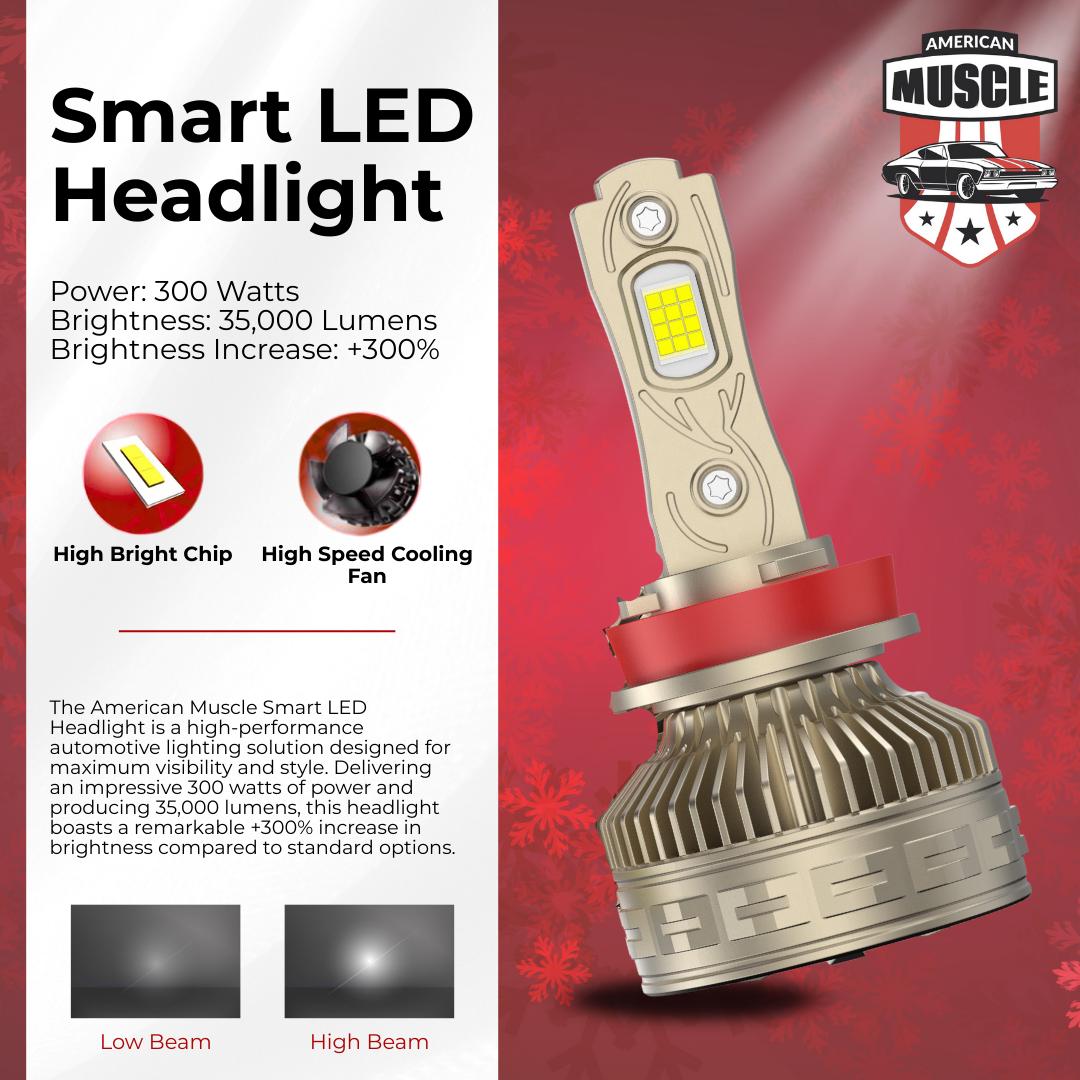 American Muscle LED Headlight – 300W | Warm White 4300K