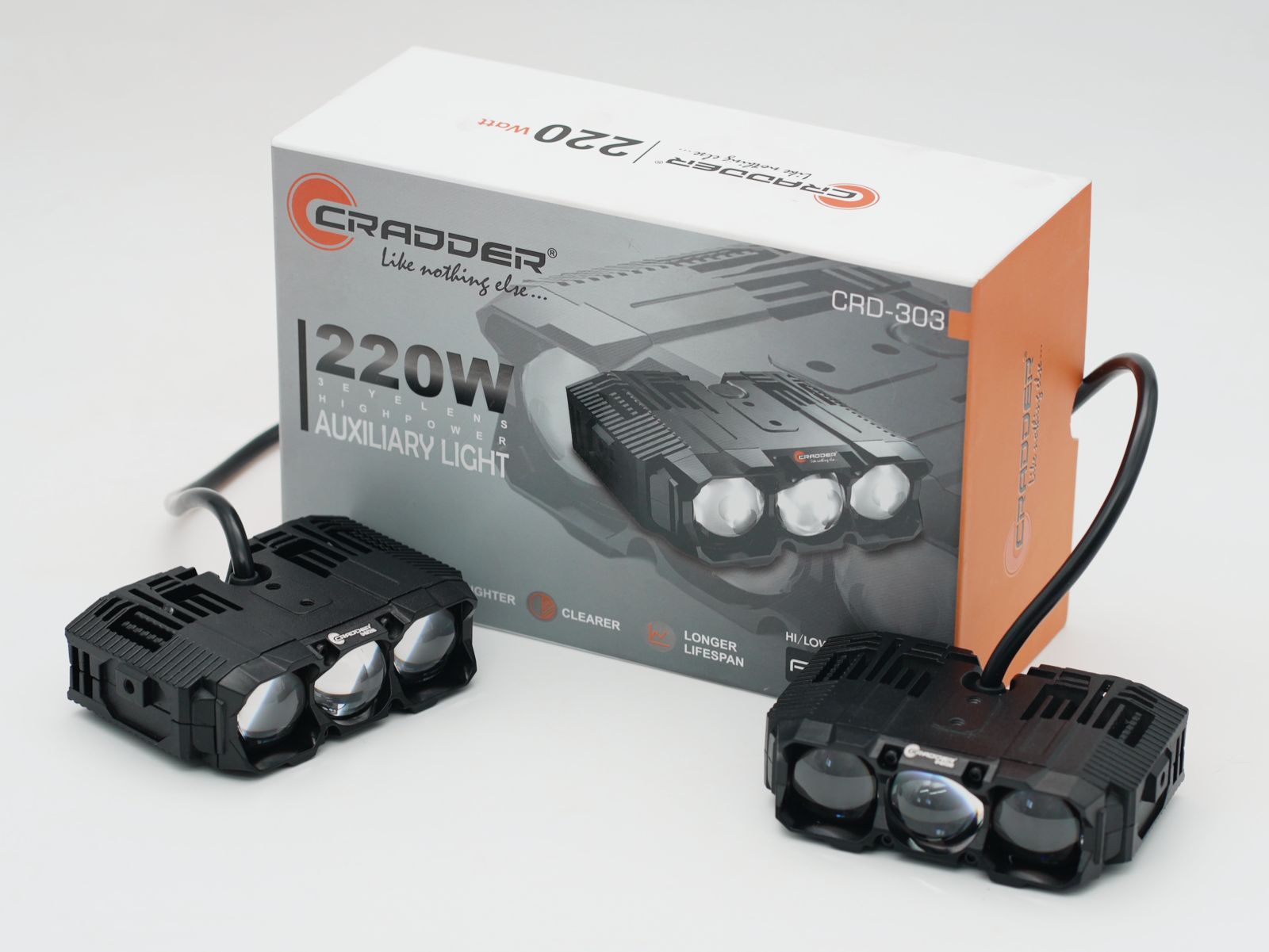 Cradder 303 Auxiliary Light – 220W High Power Dual Beam LED with Turbo Cooling