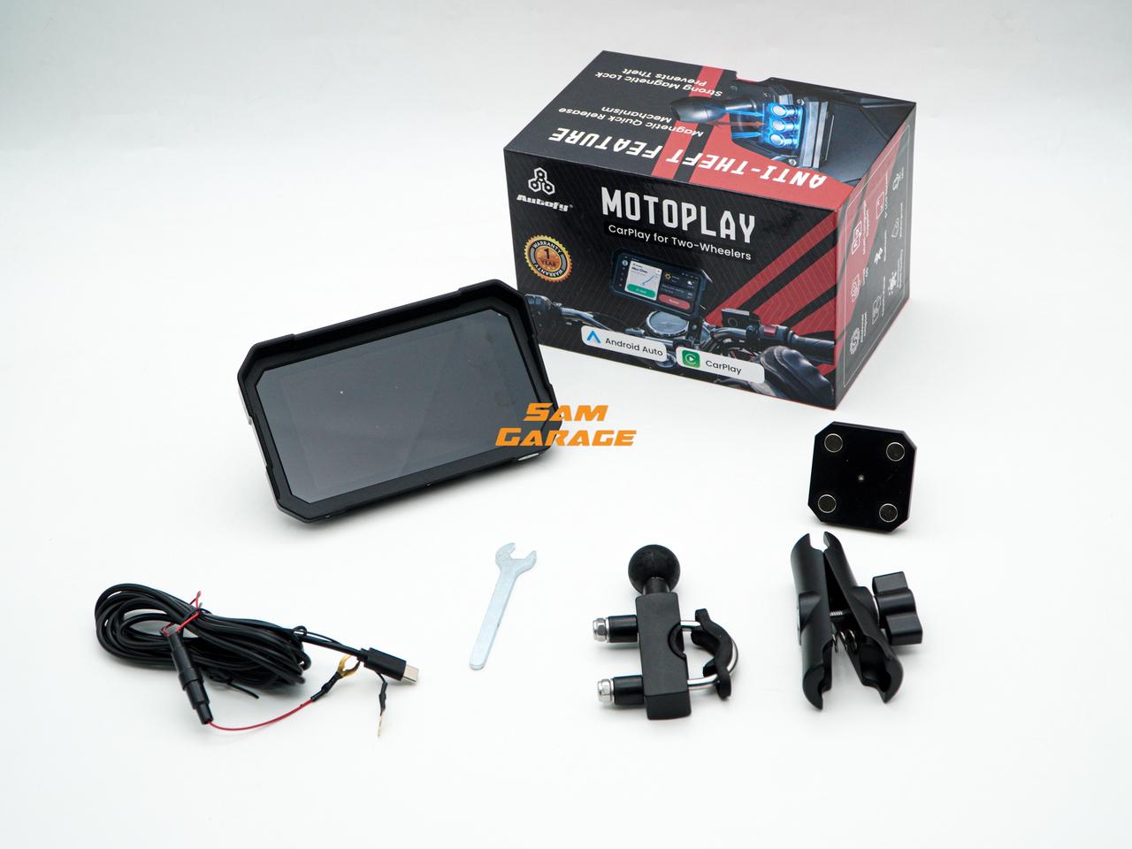 Autofy Motoplay Waterproof 5’ Inch Bike Navigation Carplay Screen - New Quick Detatchable Design