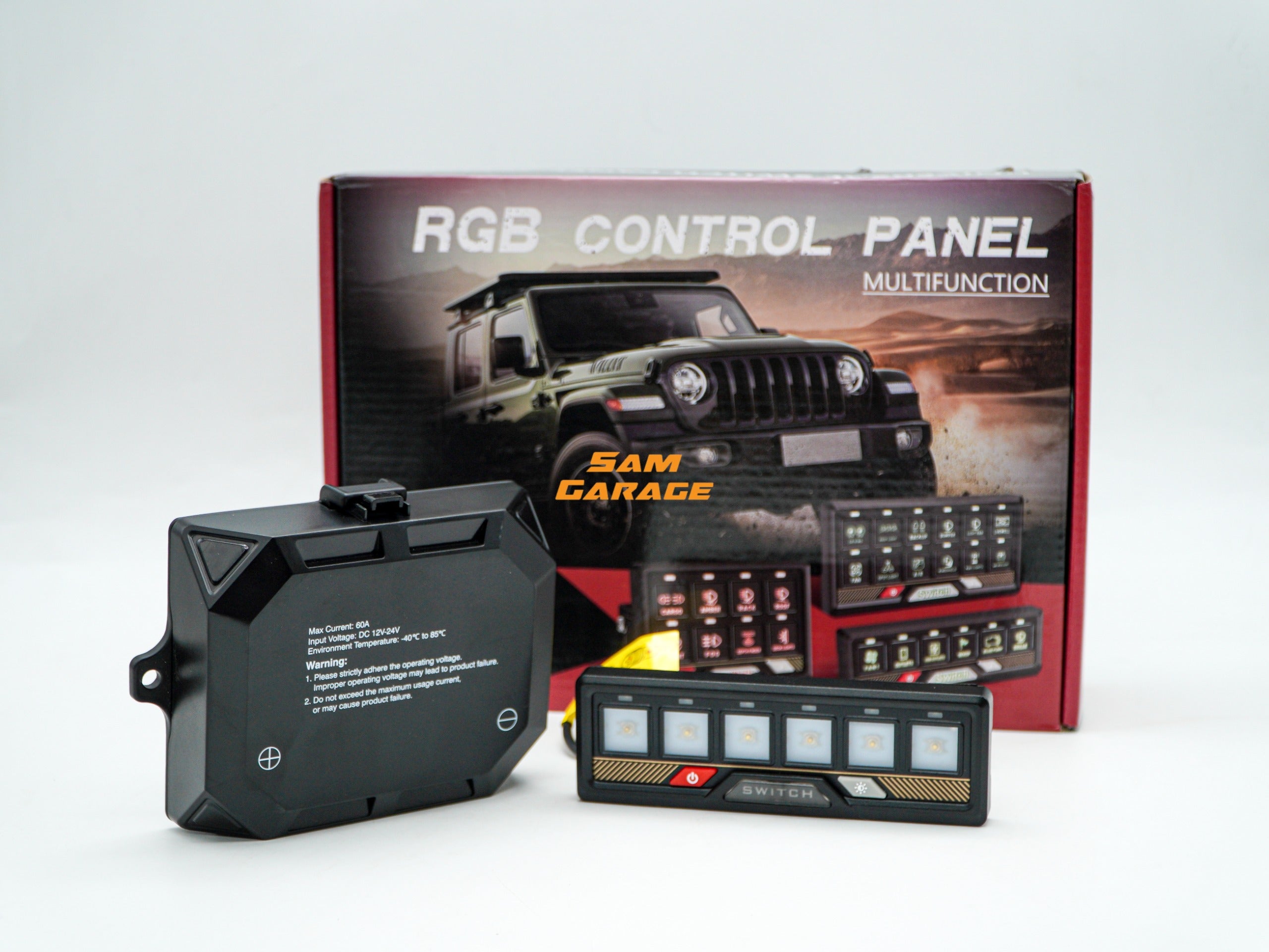 6 Switch Pro Panel Control System – Smart Auxiliary Switch Panel for Cars &amp; SUVs | Dual Fuse Protection | Heavy-Duty Wiring Kit