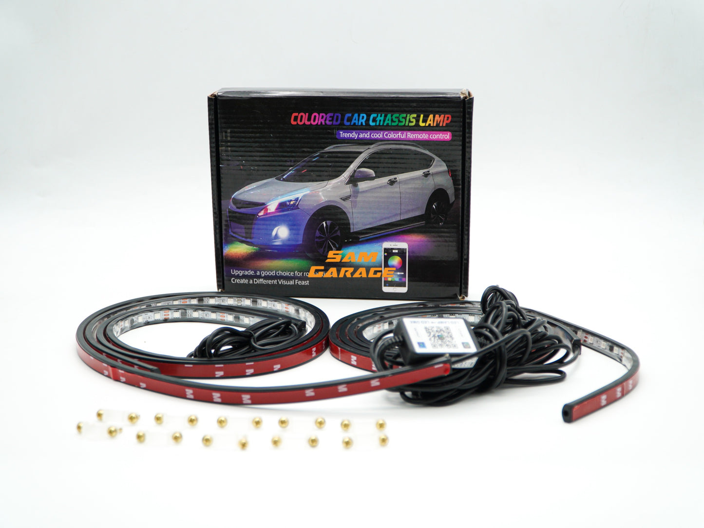 RGB LED Underbody Light Kit for Cars – App Controlled | Music Sync | Multi-Color Neon Glow | IP67 Waterproof