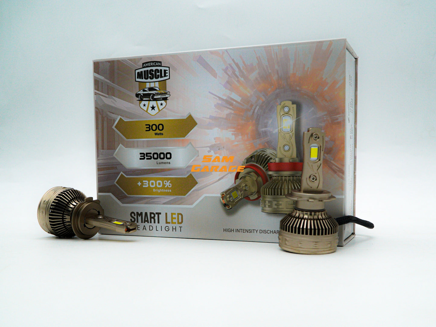 American Muscle LED Headlight – 300W | Warm White 6000K
