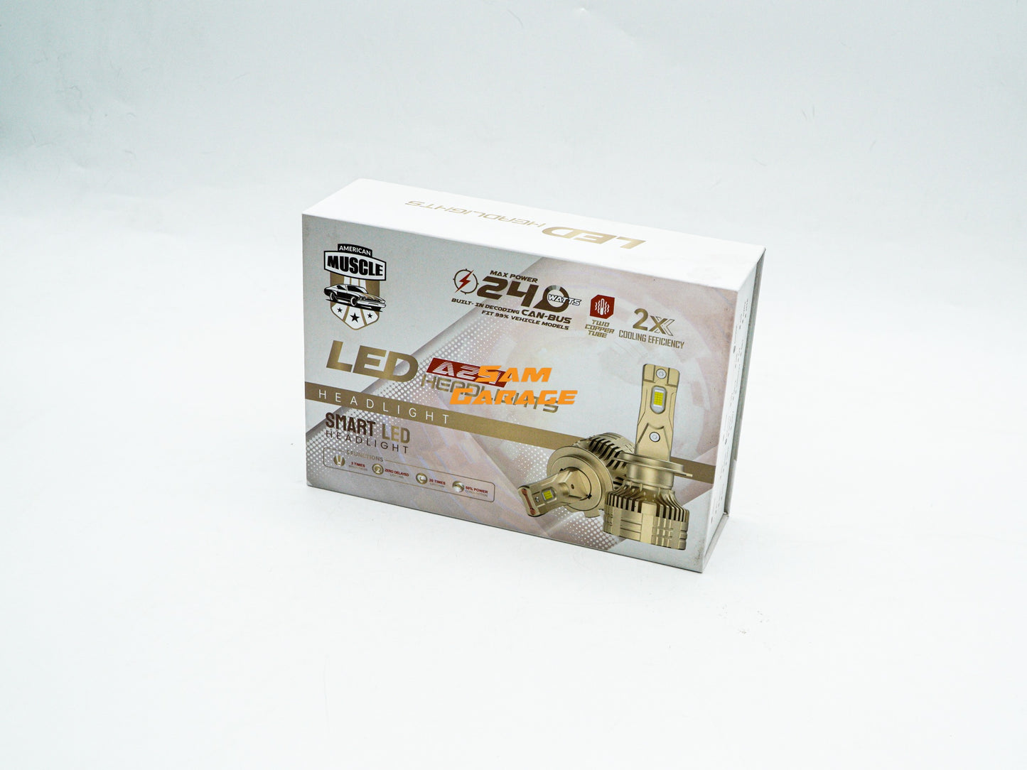 American Muscle LED Headlight – 240W | Cool White 6000K