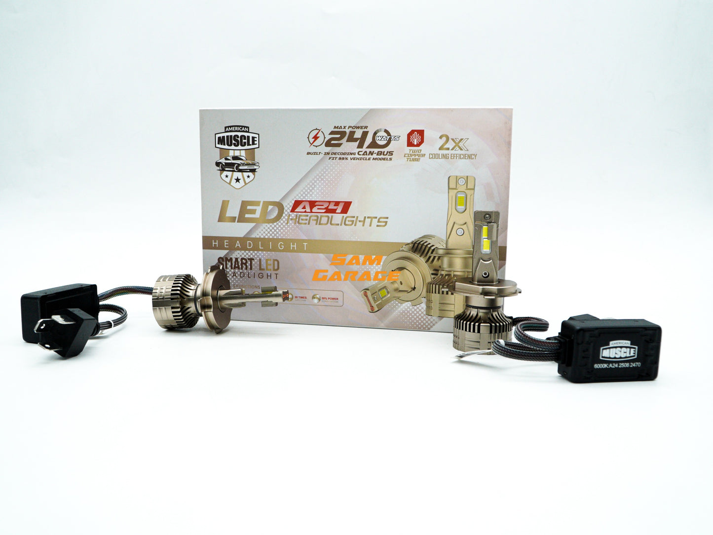 American Muscle LED Headlight – 240W | Cool White 6000K