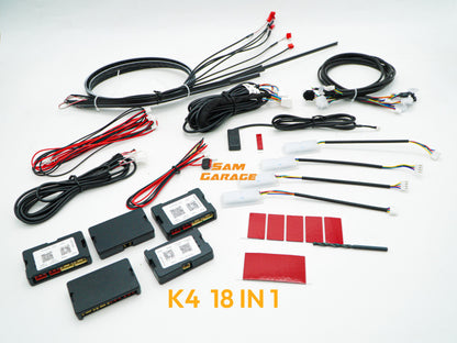 American Muscle 18-Piece RGB Car Ambient Light Kit | App Controlled | Universal Interior LED Lighting