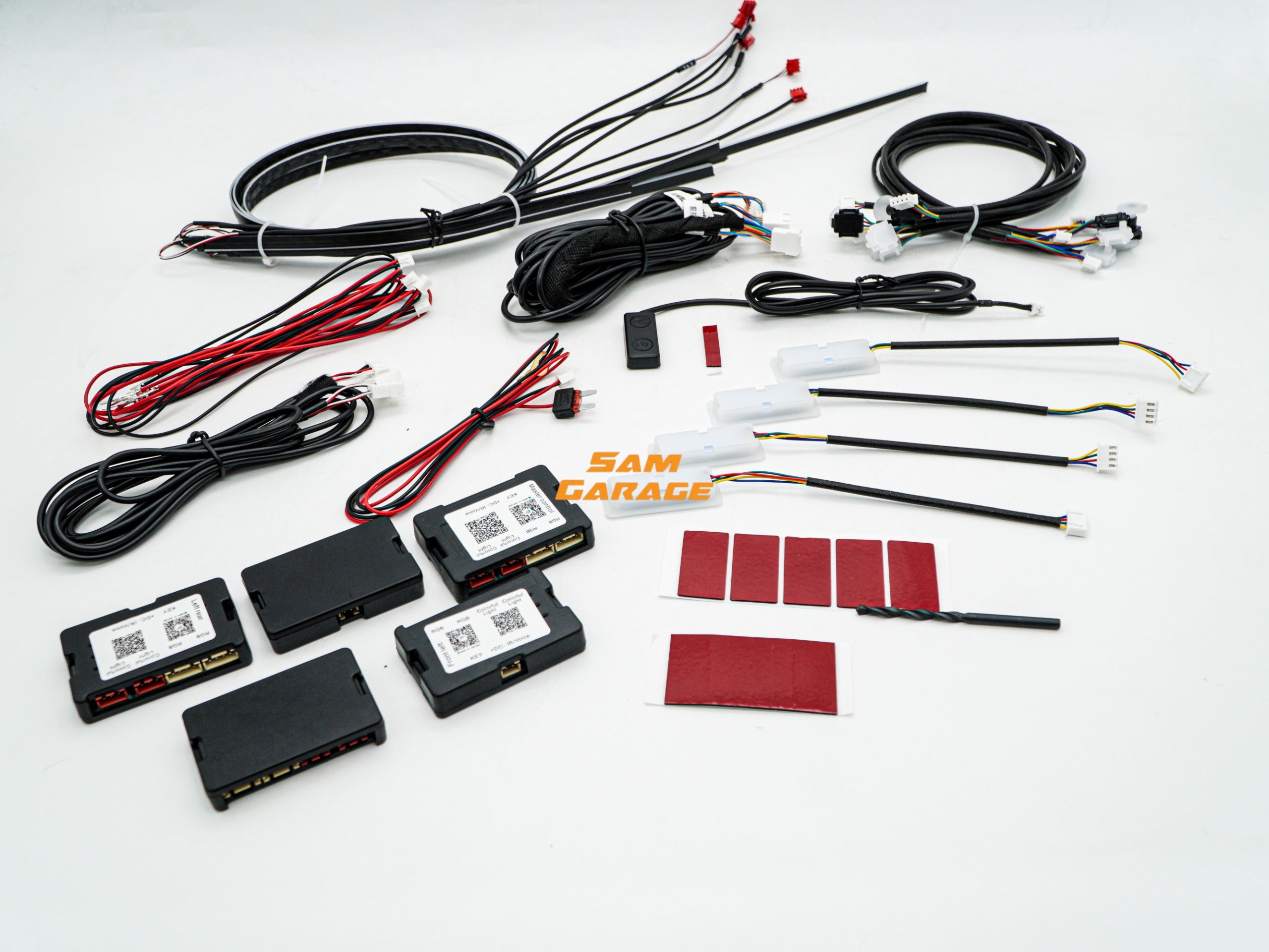 American Muscle 18-Piece RGB Car Ambient Light Kit | App Controlled | Universal Interior LED Lighting