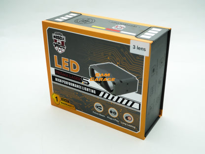 American Muscle Prisma 3 Laser Bi-LED Projector Lens (Pair) | 120W | Triple Color | Triple Laser | 1-Year Warranty