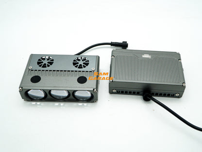 American Muscle Prisma 3 Laser Bi-LED Projector Lens (Pair) | 120W | Triple Color | Triple Laser | 1-Year Warranty