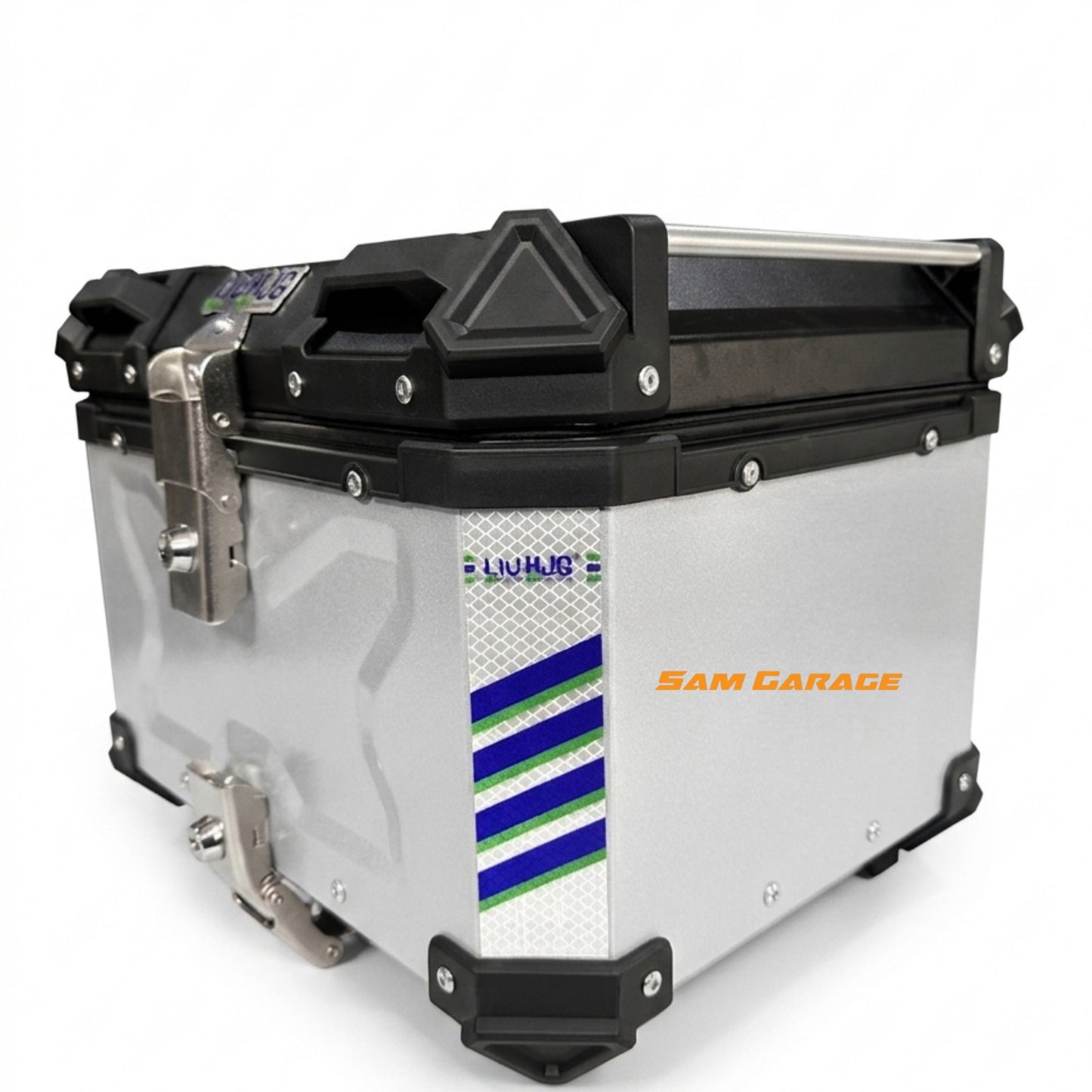 Liu Hjg silver colour Premium 45L Aluminum Alloy Motorcycle Top Box – Lightweight, Durable &amp; Water-Resistant