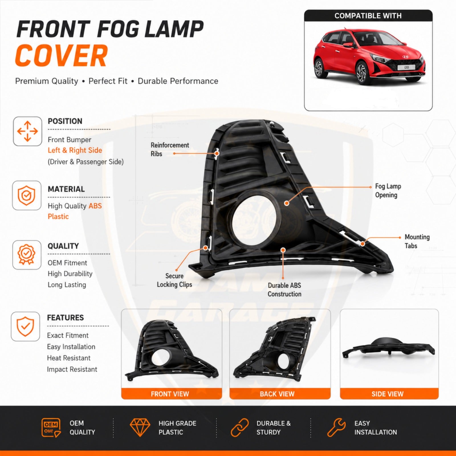 Hyundai i20 2024 3-Inch Projector Fog Lamp Bracket