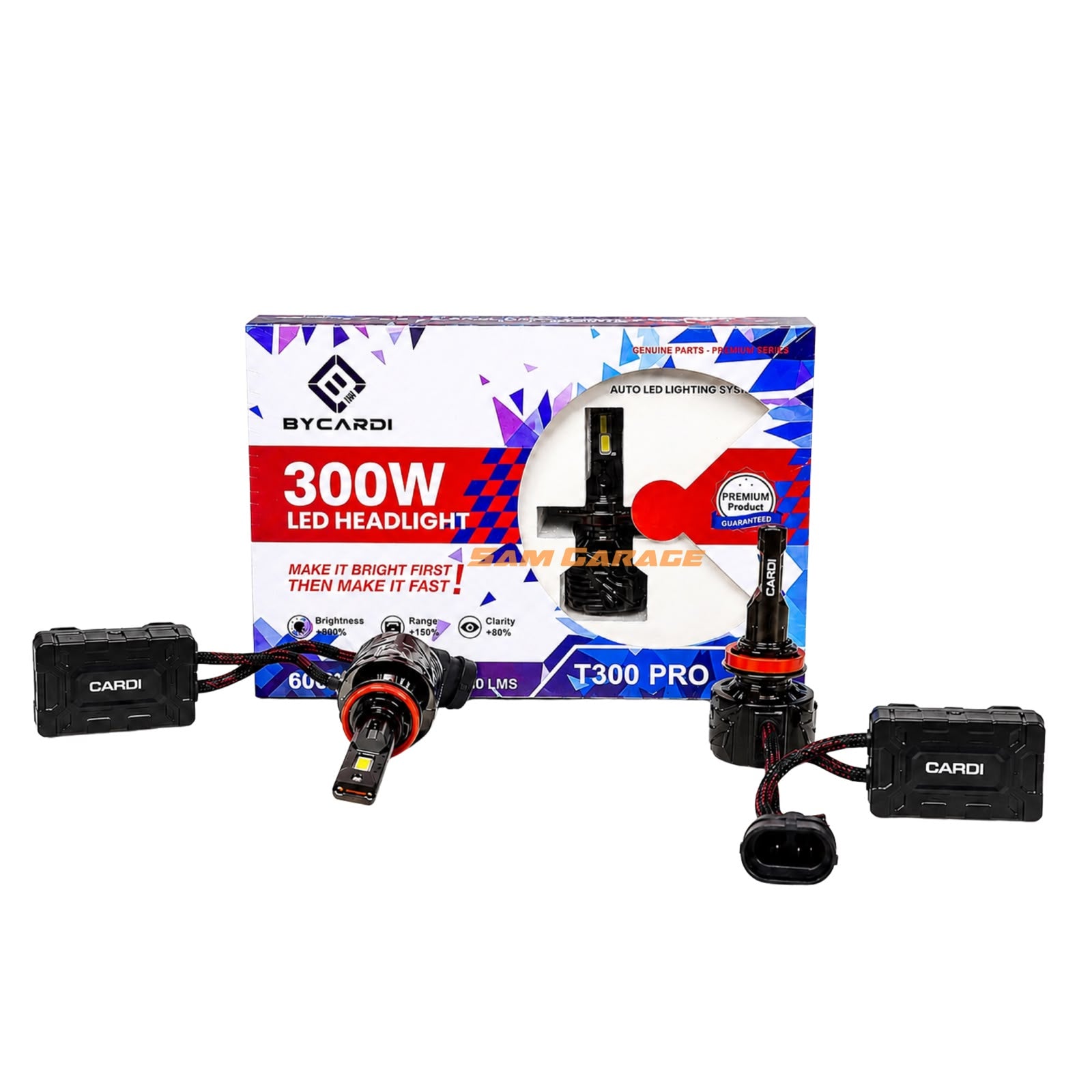 BYCARDI T300 PRO MAX 300W LED Headlight