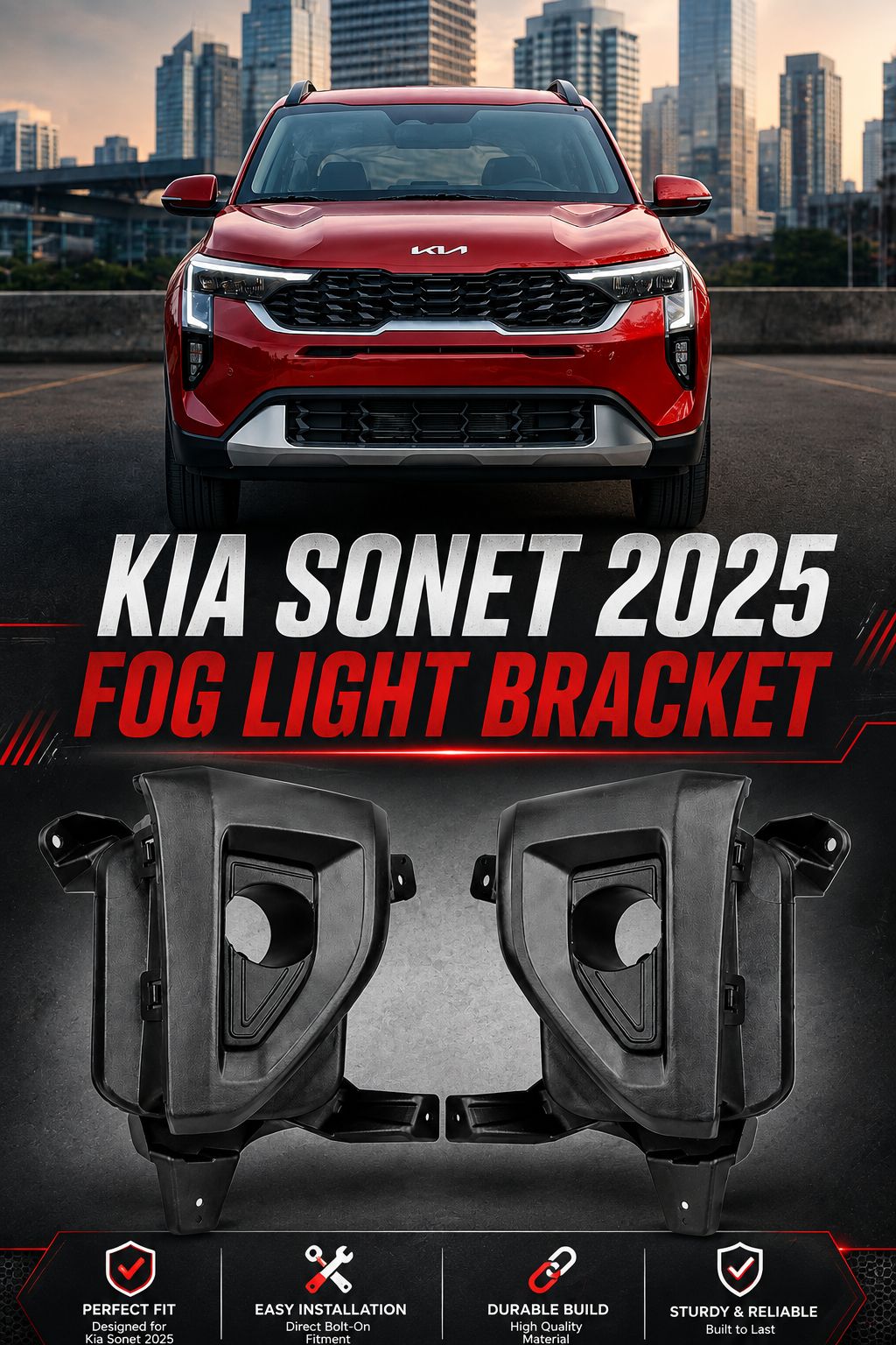 Kia Sonet 2025 Fog Light Bracket (2 inch Projector fitting)