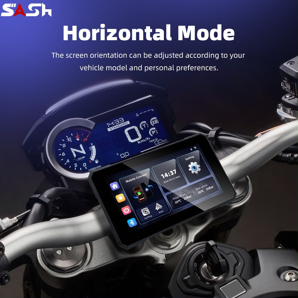 ASH S3 Quick Detachable Smart Riding Display with Carplay and Android Auto