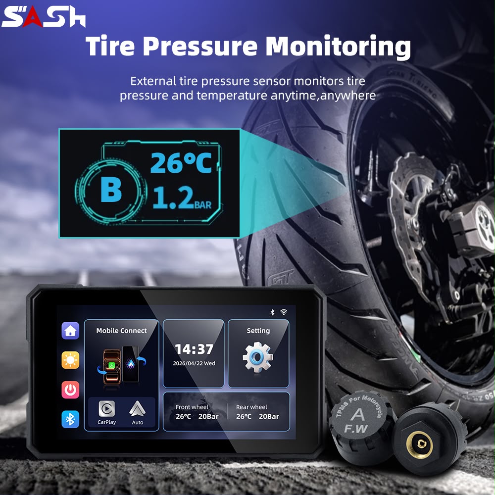 ASH S3 Quick Detachable Smart Riding Display with Carplay and Android Auto