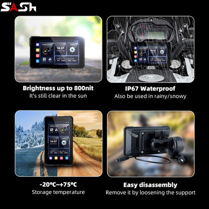 ASH S3 Quick Detachable Smart Riding Display with Carplay and Android Auto