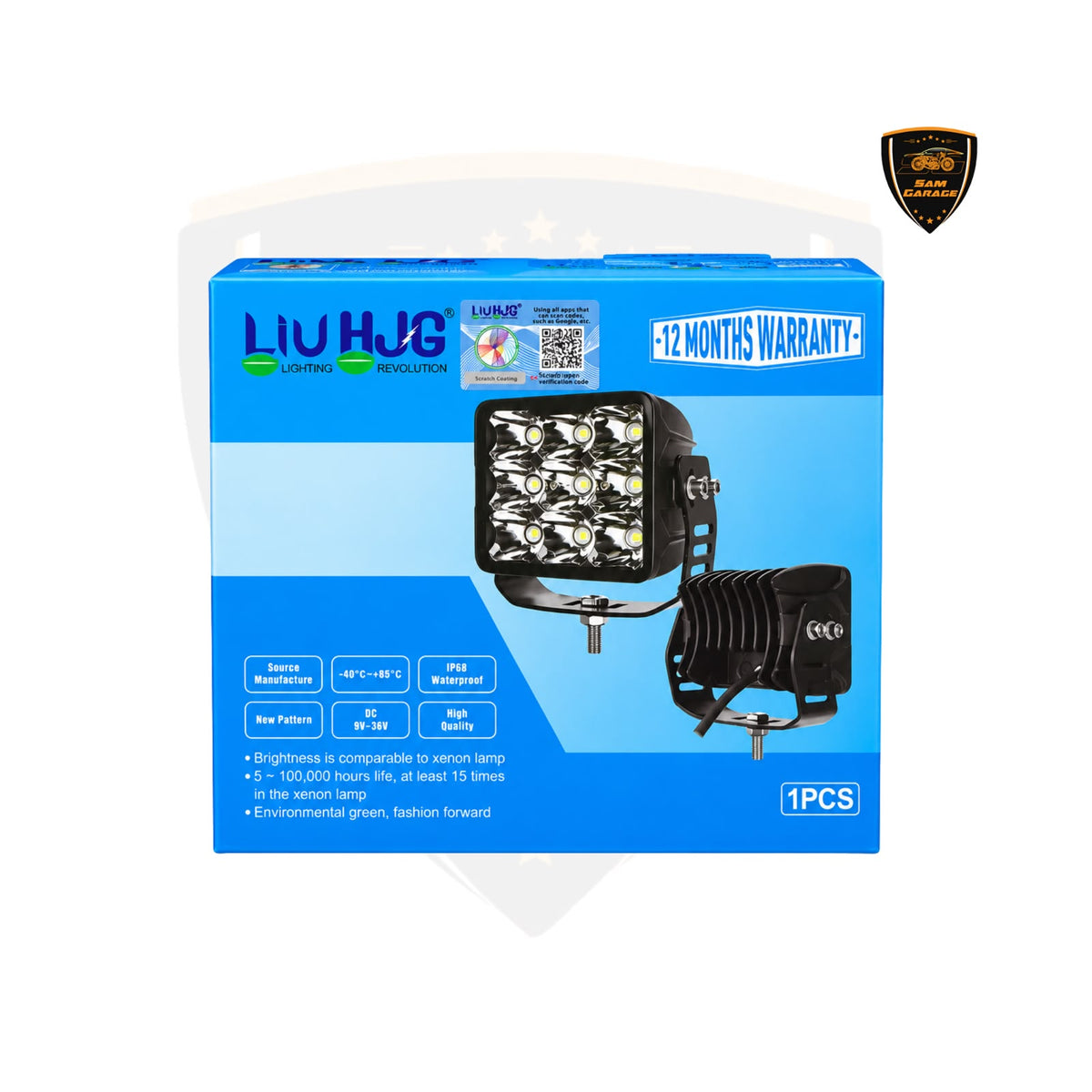 LIU HJG AUX 10 – 40W Auxiliary LED Light | 6000K Cool White