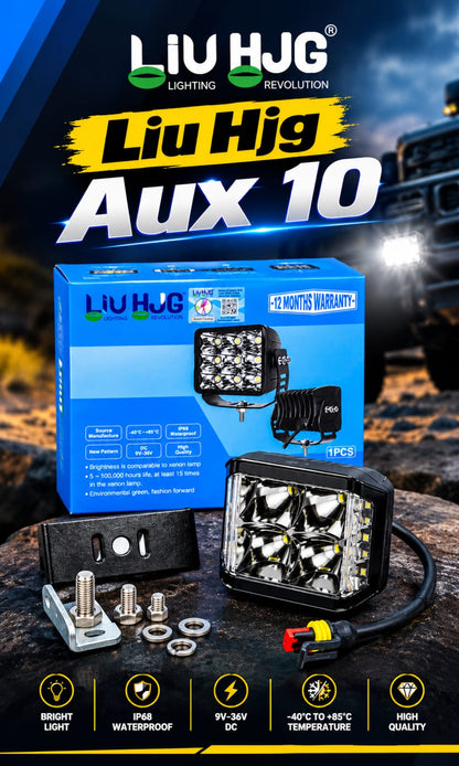 LIU HJG AUX 10 – 40W Auxiliary LED Light | 6000K Cool White