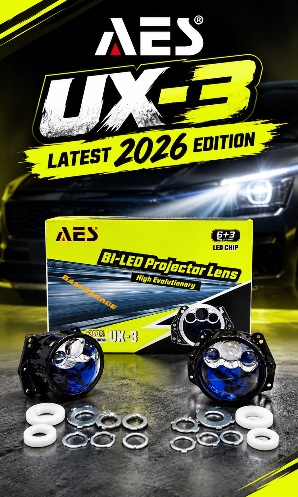 AES UX3 Bi-LED Headlight Projector