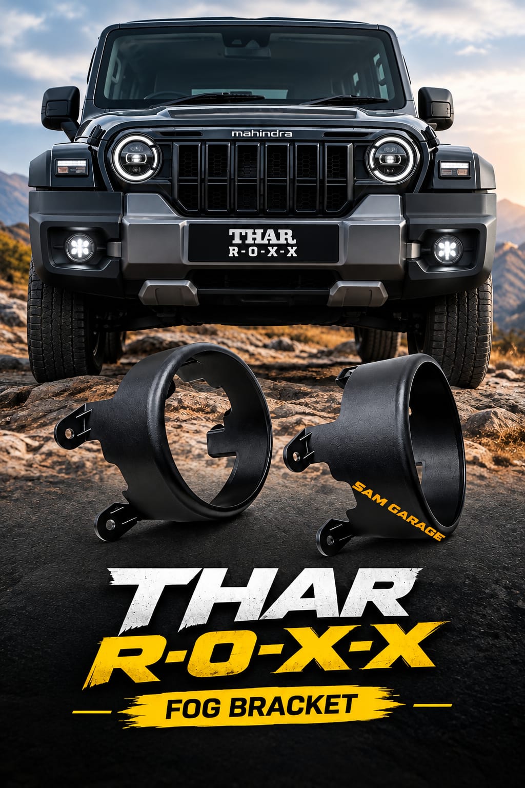Mahindra Thar Roxx 3-Inch Projector Fog Bracket