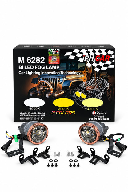 IPH M 6282 3-Inch Tri-Color Bi-LED Projector Fog Lamps