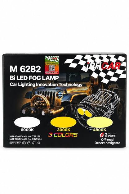 IPH M 6282 3-Inch Tri-Color Bi-LED Projector Fog Lamps